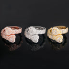 Diamond Jewelry's European American Hip-Hop Full Inlaid 925 Silver Moissanite Ring New Heart-Shaped for Men Women Cross-Border