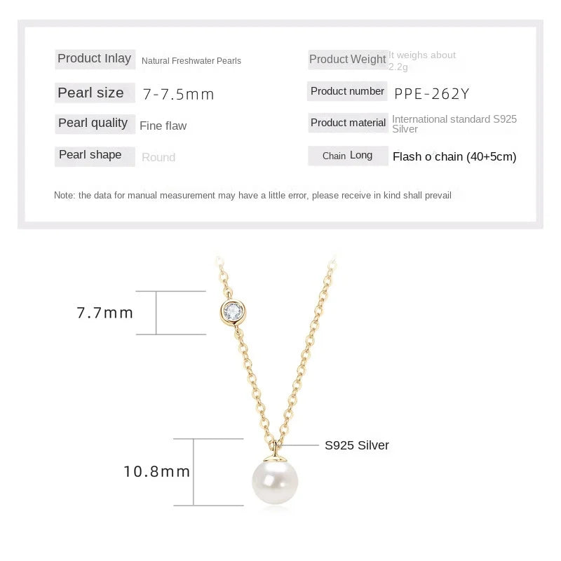 French Retro Passepartout Natural Freshwater Pearl Necklace High-End Luxury Fashion Pendant Versatile Trendy Cross-Border Design